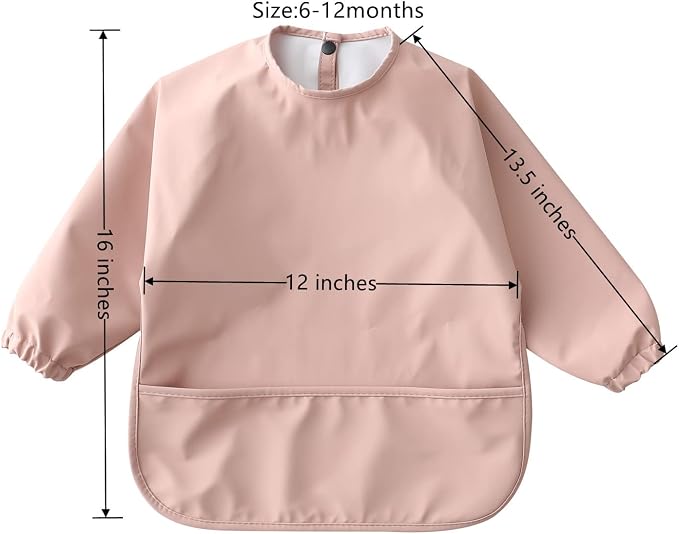 GZMM Waterproof Baby Bibs, Infant Toddler Long Sleeve Feeding Bib - Image 4