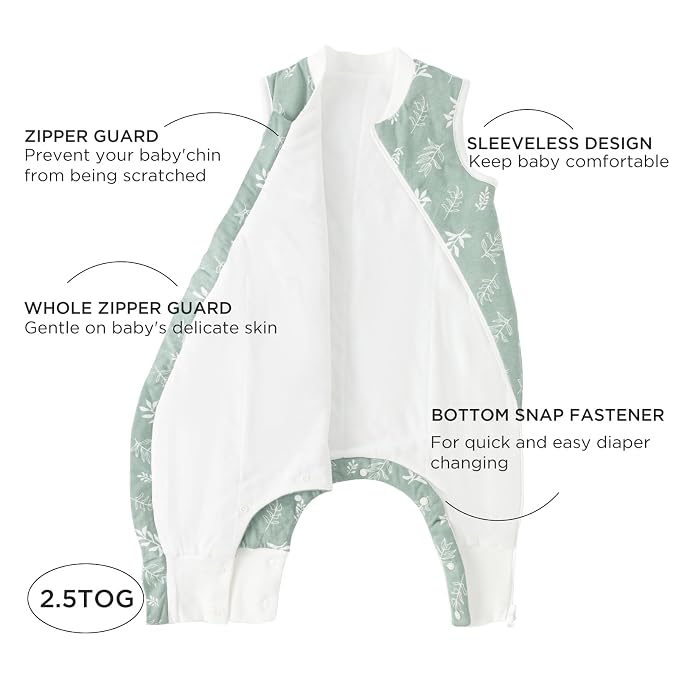 Duomiaomiao 2.5 TOG Toddler Sleep Sack 36-48 Months 100% Cotton Winter Side - Image 2