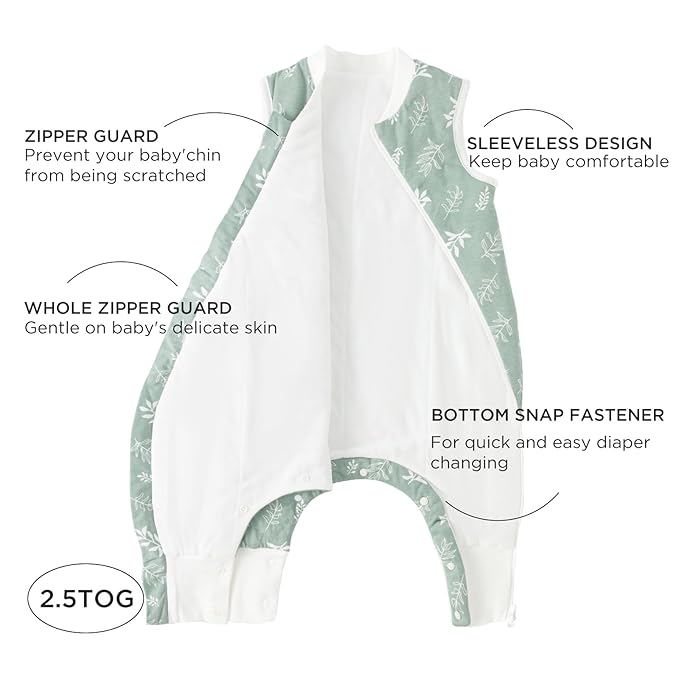 Duomiaomiao 2.5 TOG Toddler Sleep Sack 6-12 Months 100% Cotton Winter Side Open - Image 2