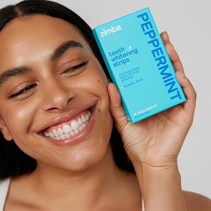 Zimba Peppermint Flavored Teeth Whitening Strips | Vegan, Enamel Safe Hydrogen - Image 5
