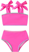 YOUNGER TREE Toddler Girls Two Pieces Swimsuit Color Block Stripe Swimwear by YOUNGERTREE