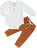 Newborn Baby Boy Girl Clothes Ribbed Knitted Long Sleeve Romper Pants Solid by MABABY
