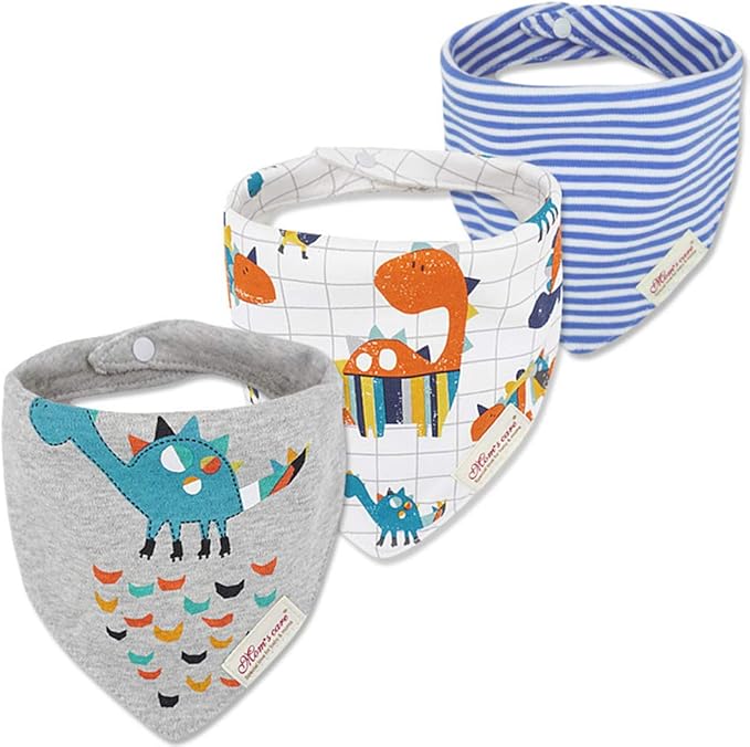 JN&LULU 3 Pack Newborn Baby Bibs Bandana Drool Bibs by JNLULU