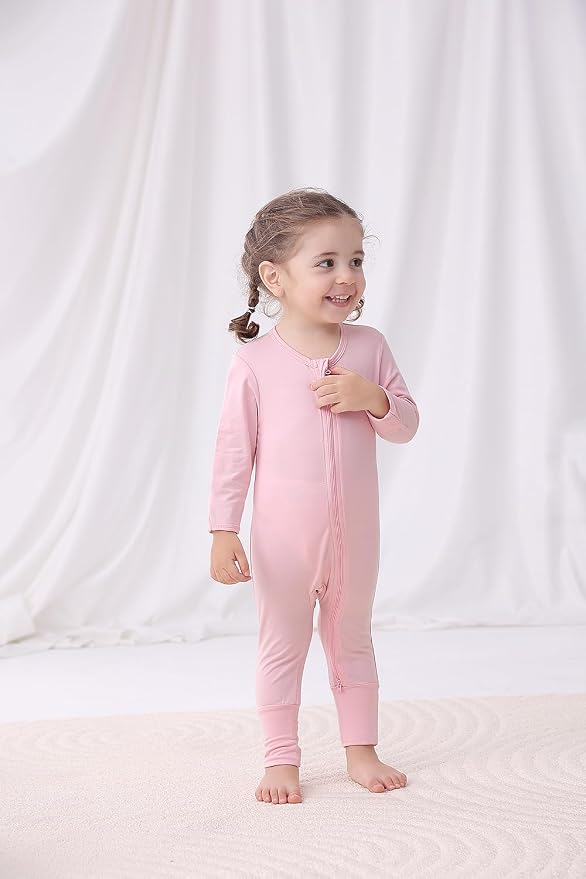 JunNeng 2 Pack Footless Long/Short Sleeve Baby Romper - Image 4