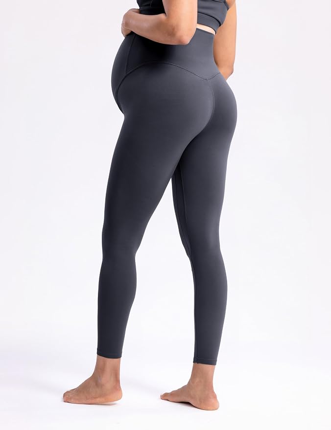 POSHDIVAH Women's Creamluxe Maternity Leggings 25"/28" Over The Belly Pregnancy - Image 4
