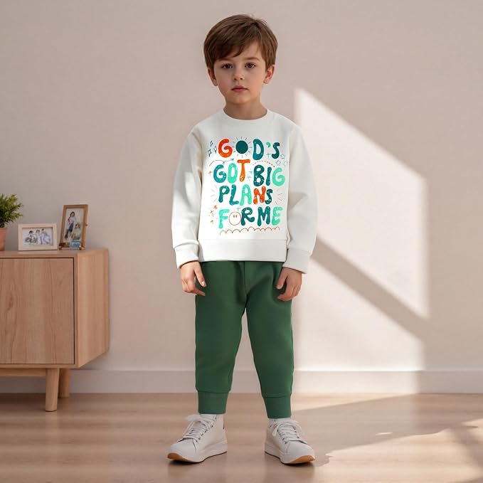Nyapruwe Toddler Baby Boy Fall Outfit Funny Print Long Sleeve Sweatshirt - Image 2