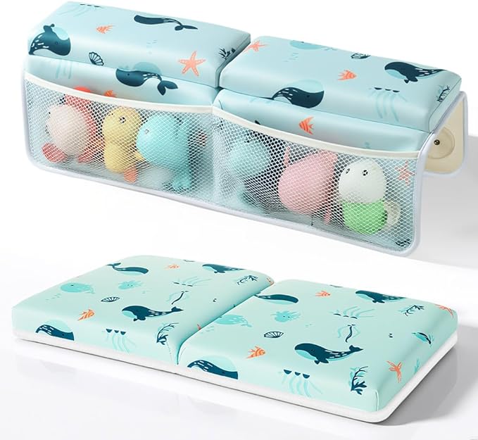 SKEFOLI Baby Bath Kneeler and Elbow Rest Pad Set, 1.5" Thick Baby Bath Kneeler by SKEFOLI