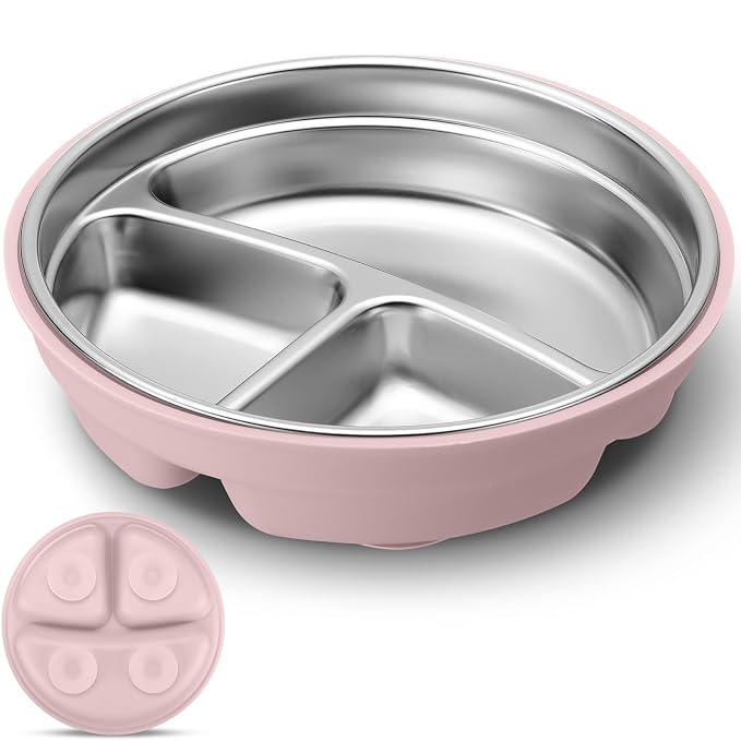 Nuogo 1 Pcs Stainless Steel Baby Suction Plates by Nuogo