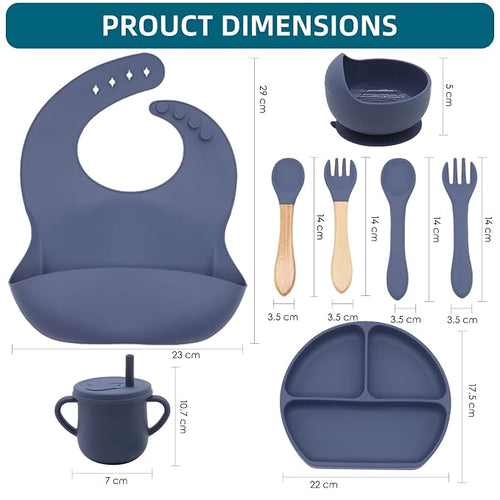 100% Silicone Baby Feeding Set, BPA Free Baby Dishes - Image 2