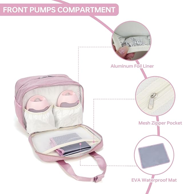 Breastmilk Cooler Bag with Ice Pack, Fits 6 Baby Bottles Up to 9 Ounce Breast - Image 2