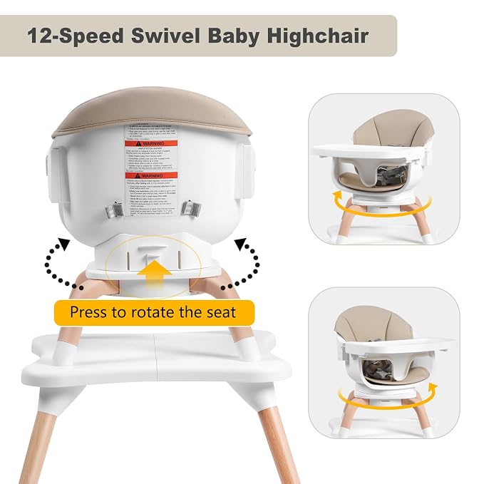 Baby High Chair, 7 in 1 Convertible High Chairs - Image 5