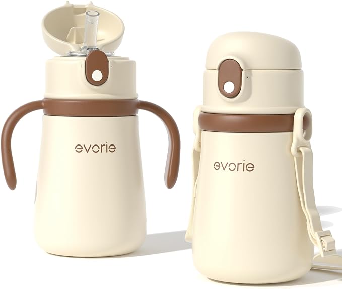 Evorie Leak Proof Vacuum Insulated Water Bottle, 316L Stainless Steel Sippy Cup by Evorie