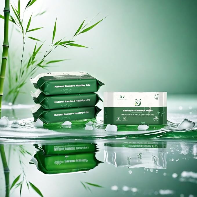 Bamboo Flushable Wipes, Septic Safe, Soothing Botanicals & Aloe, Eco Friendly - Image 8