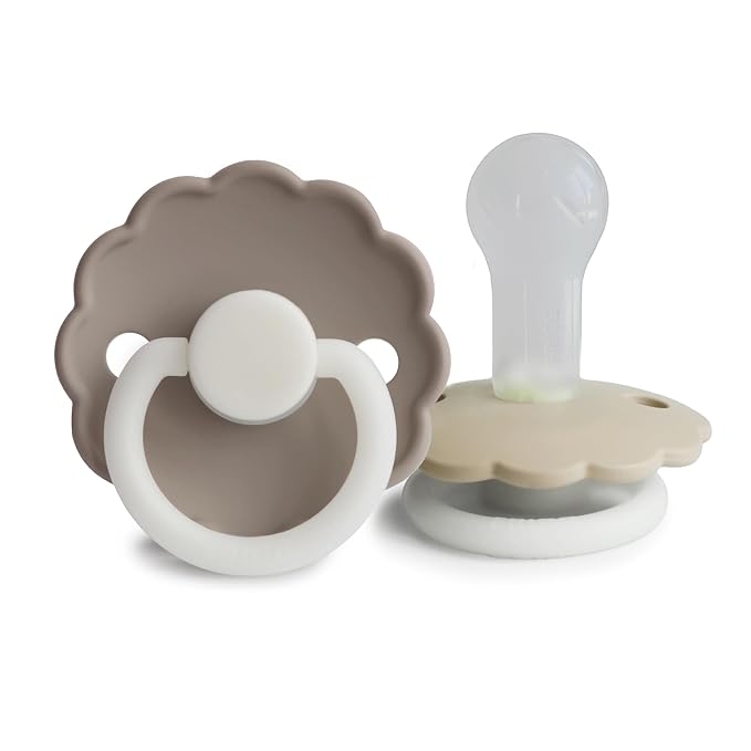 FRIGG Daisy Night SilkySoft Silicone Baby Pacifier | Made in Denmark | BPA-Free by mushie
