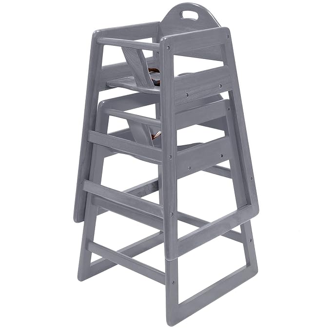 Wooden High Chair for Baby & Toddler – Restaurant-Style Stackable HighChair - Image 2