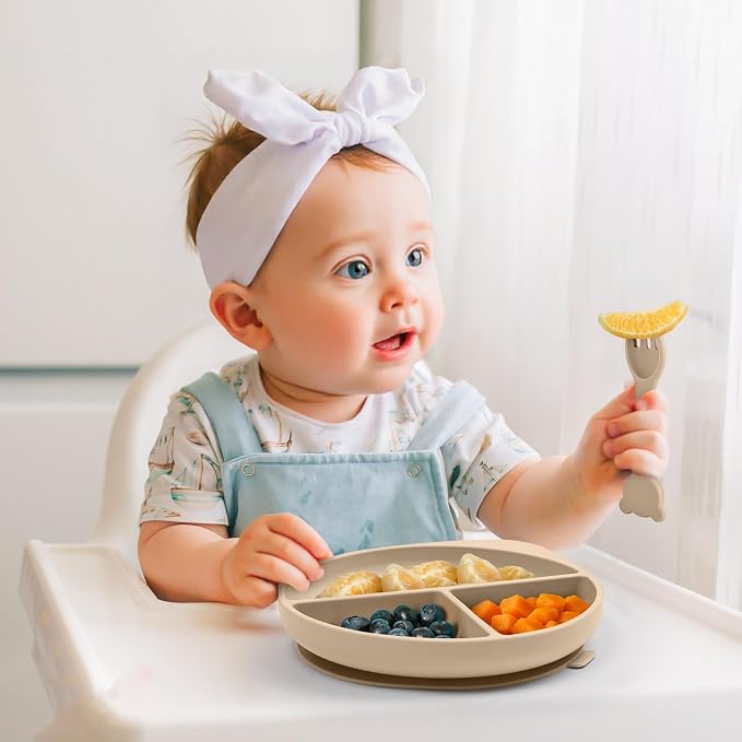 Silicone Baby Feeding Set Plates and Utensils Set - Image 4