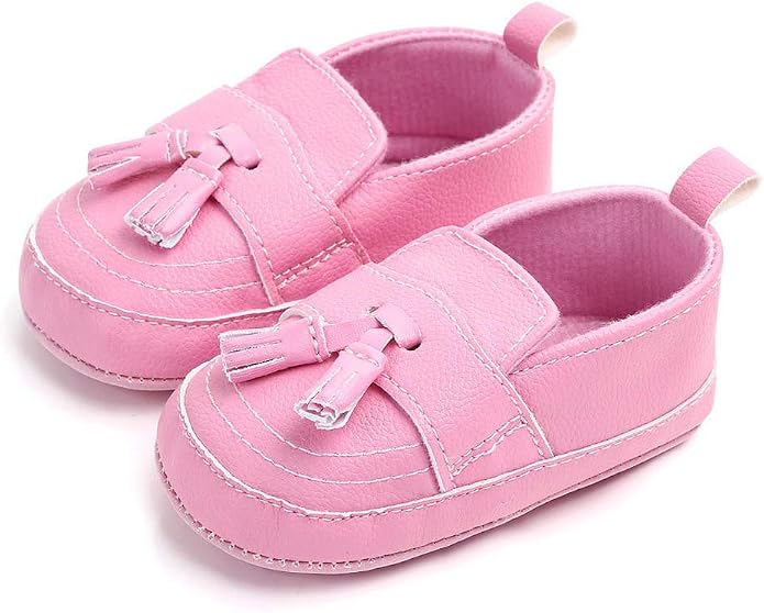 LONSOEN Baby Girls Boys Loafers Prewalker Dress Crib Shoes - Image 3