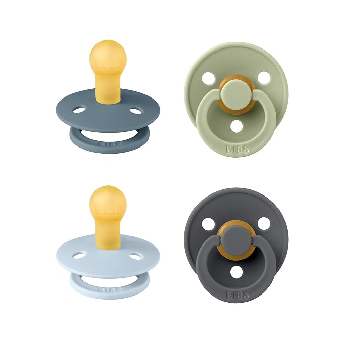 BIBS Pacifiers - Colour 4-Pack | BPA Free Baby Pacifier | Round Nipple Binkies by BIBS