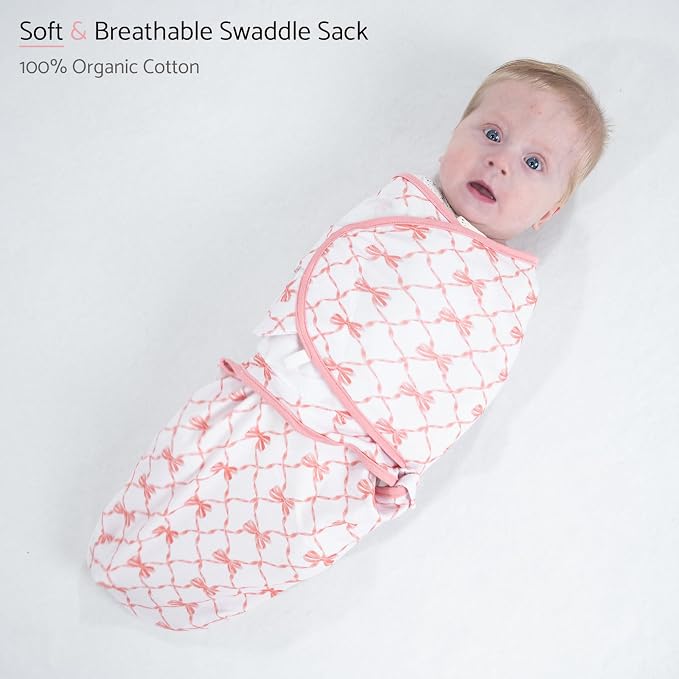 LollyBanks Baby Swaddles 100% Organic Cotton, 0-3 Months Baby Girl Swaddles - Image 3