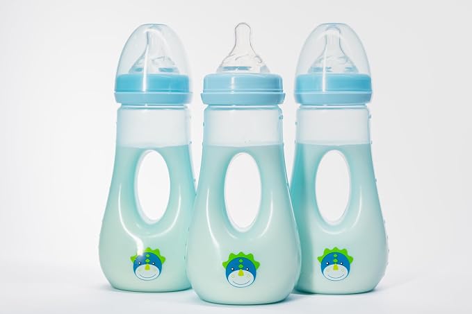 Avima Easy Grip Anti Colic Baby Bottles, BPA Free, 8 oz. Wide Neck w/Medium - Image 6