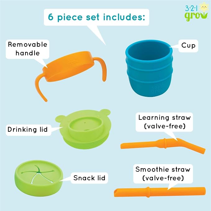 Easy Learn Drink and Snack Set – Baby + Toddler Silicone Learning Cup & Snack - Image 2