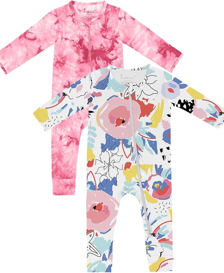 Jimonda Baby Girls Boys Footless Pajamas, Rayon From Bamboo Pjs 2 Way Zipper by JimondaBaby