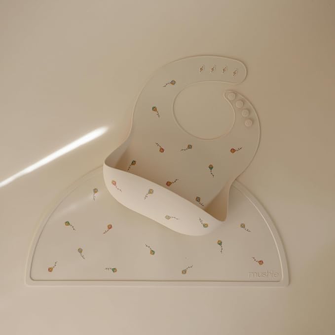 mushie Silicone Baby Bib | Adjustable Fit Waterproof Bibs - Image 3