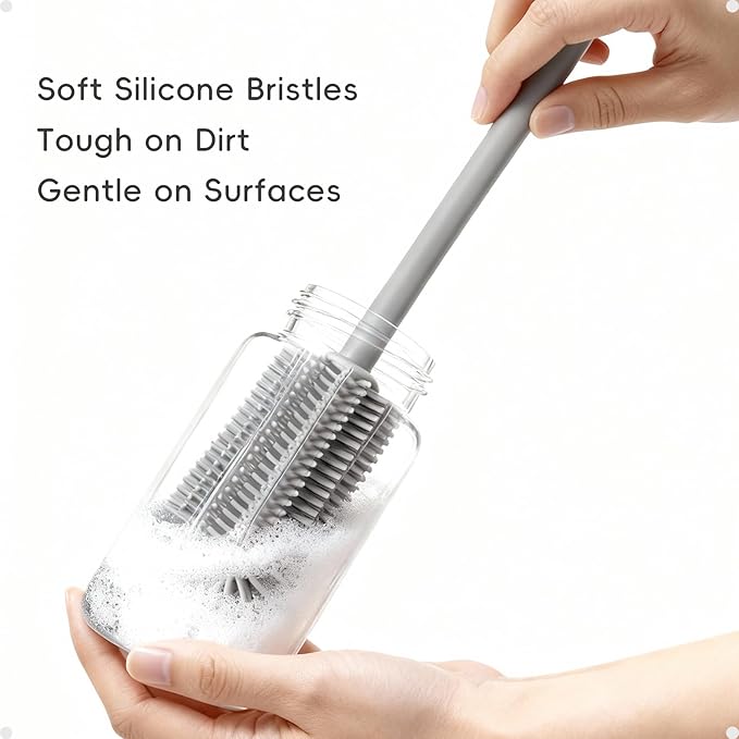 Baby Bottle Brush and Straw Cleaner Brush Set, Extra Long Double-Ended Soft - Image 4
