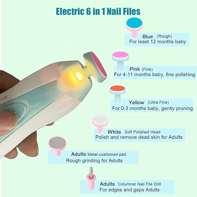 Baby Healthcare and Grooming Kit, Electric Safety Nail Trimmer Baby Nursery Set - Image 3