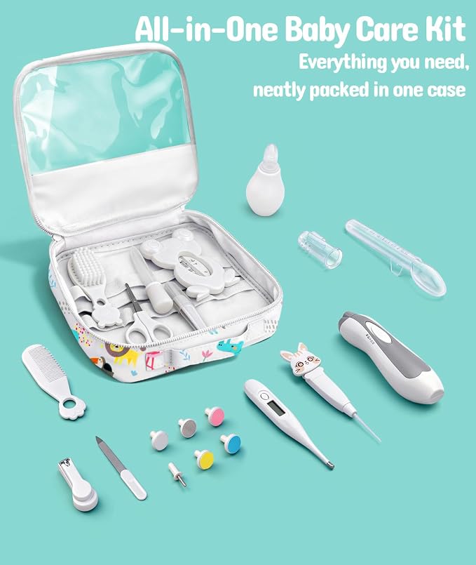 Baby Healthcare and Grooming Kit, Electric Safety Nail Trimmer Baby Nursery Kit - Image 8