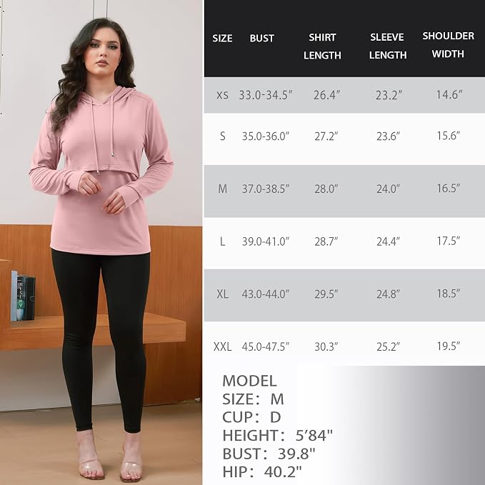 GINKANA Women's Nursing Hoodie Sweatshirt Long Sleeves Breastfeeding Maternity - Image 7
