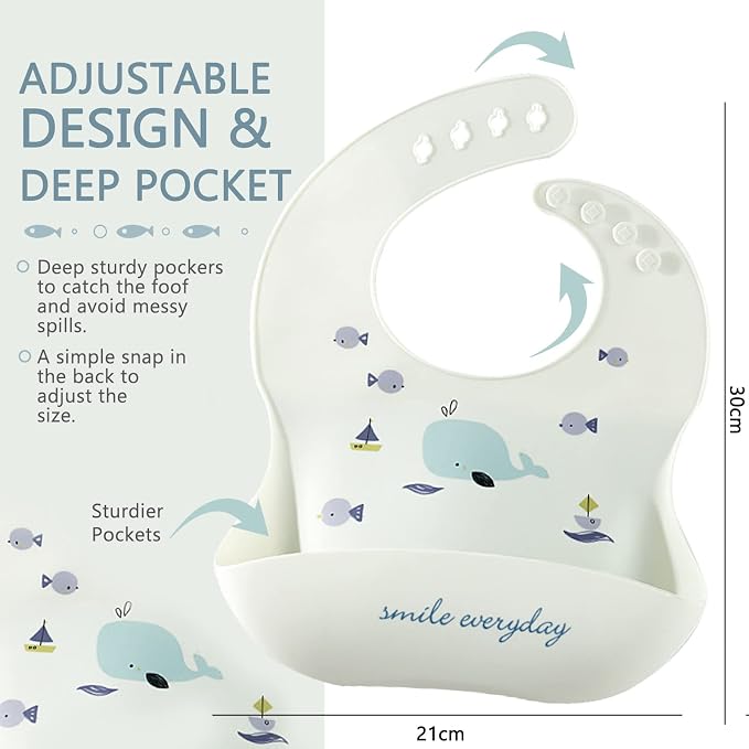 Baby Silicone Feeding Bibs - Image 3
