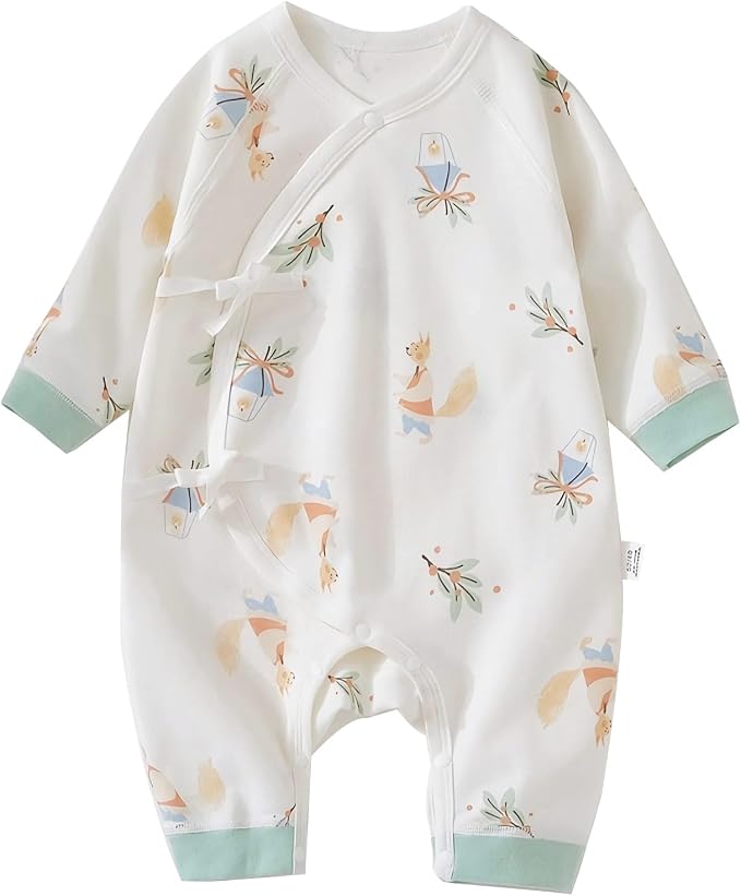 100% Organic Cotton Soft 0-6 Months Unisex Footless Newborn Baby Sleepers by Cherie+Kids