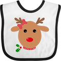 inktastic Girl Reindeer Baby Bib by Inktastic