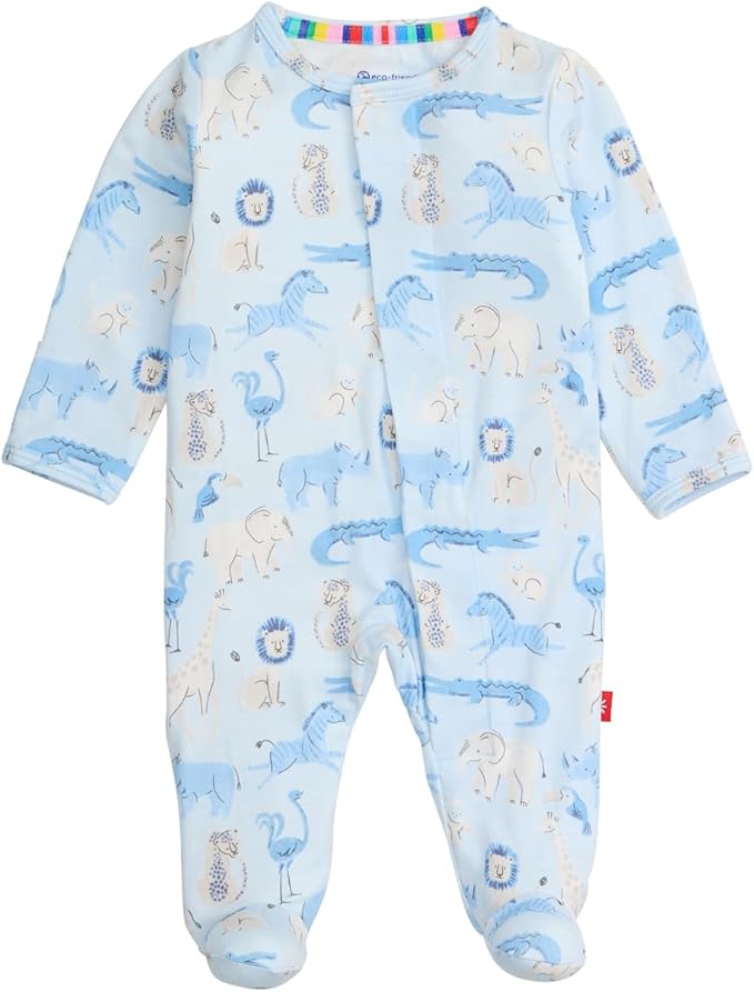 Magnetic Me Boys Modal Magnetic Baby Footie Pajamas | Silky Soft Modal Fabric | by magneticme