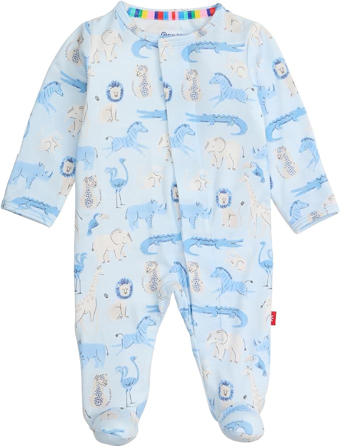 Magnetic Me Boys Modal Magnetic Baby Footie Pajamas | Silky Soft Modal Fabric | by magneticme