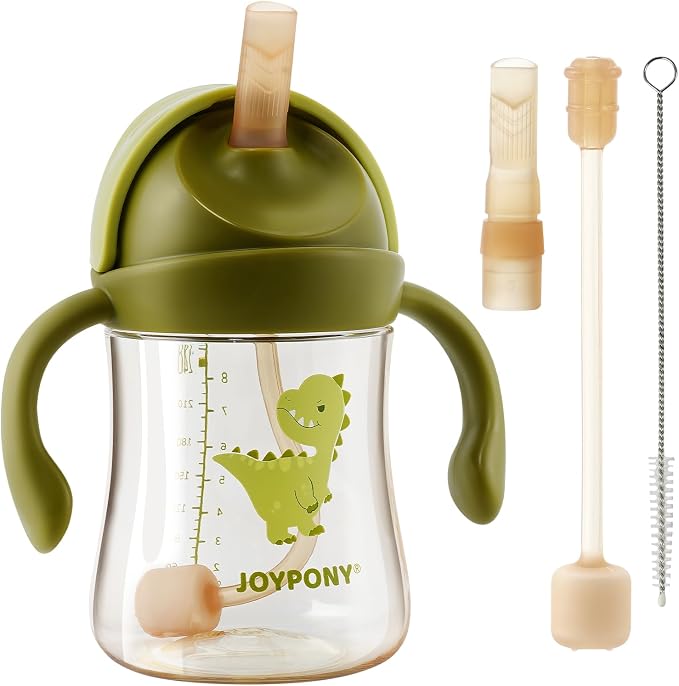 Sippy Cups for Toddlers 1-3, Spill Proof Weighted Straw Cup by KidsBrain-BoostingPlayspace