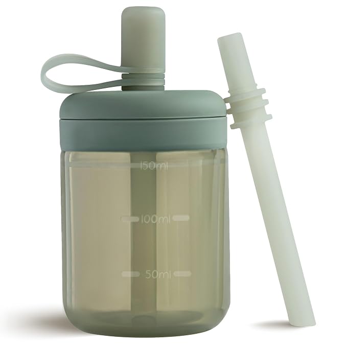 Moonkie Baby Training Cup Silicone Straw Cup | BPA-Free Drop-Proof Sippy Cups by Moonkie