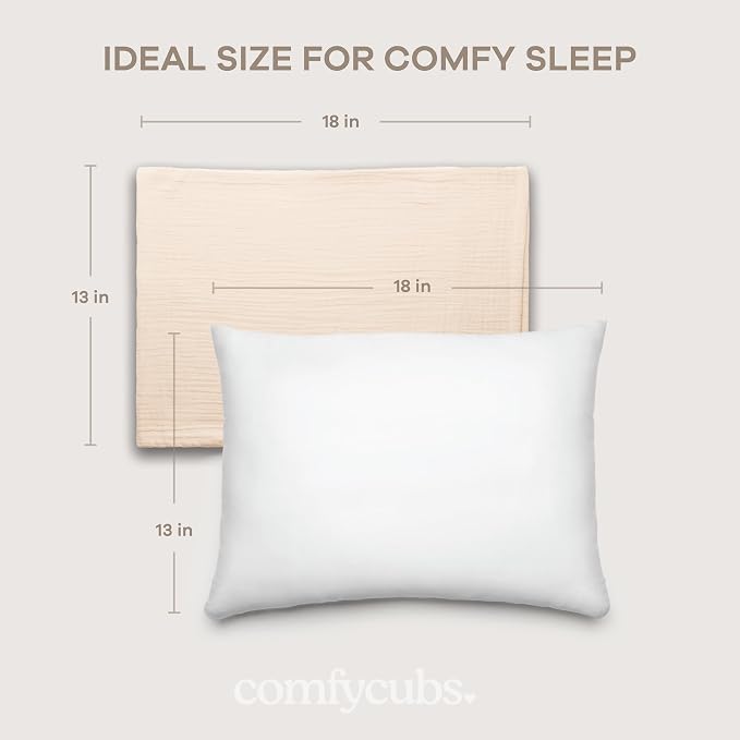 Comfy Cubs Toddler Pillow with Muslin Pillowcase, 13 x 18 in - Image 6