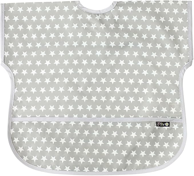 Short Sleeve Waterproof Bib for Toddlers – Feeding Apron for Mealtime, by Plie