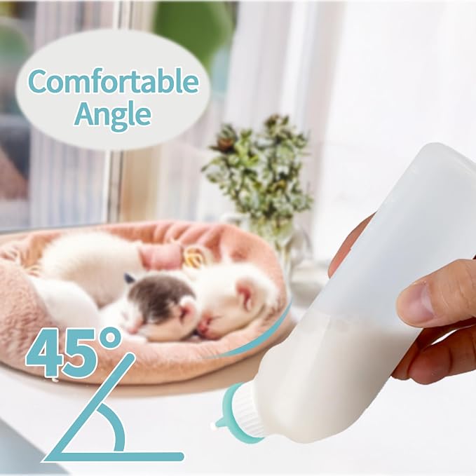 5Pack Kitten Bottle for Nursing Puppy Milk Kitten Bottles Feeding Kit Silicone - Image 7