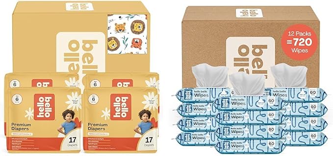 Hello Bello Diapers, Size 6 Wild Cats, Hypoallergenic by HelloBello