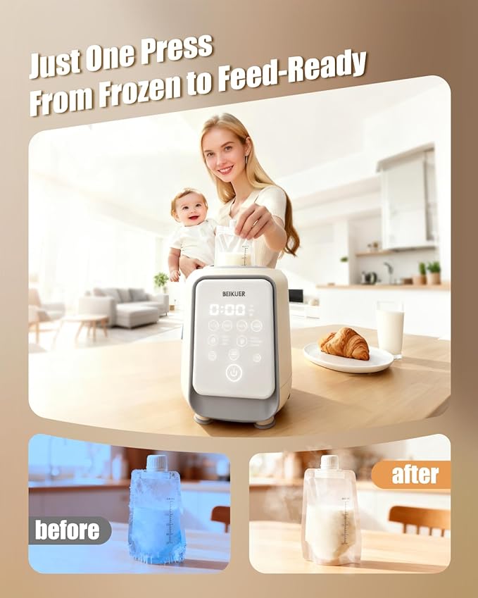 12-in-1 Baby Bottle Warmer for Breastmilk, 98°F 2m Fast Heating Milk Warmers - Image 7
