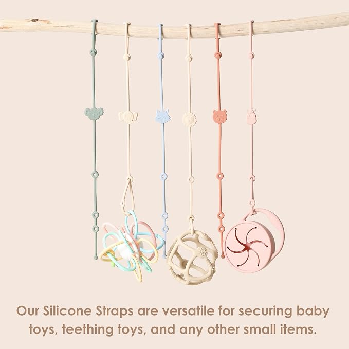 ROCCED Toy Straps for Baby 6pcs, Silicone High Chair Toys Straps Stroller - Image 3