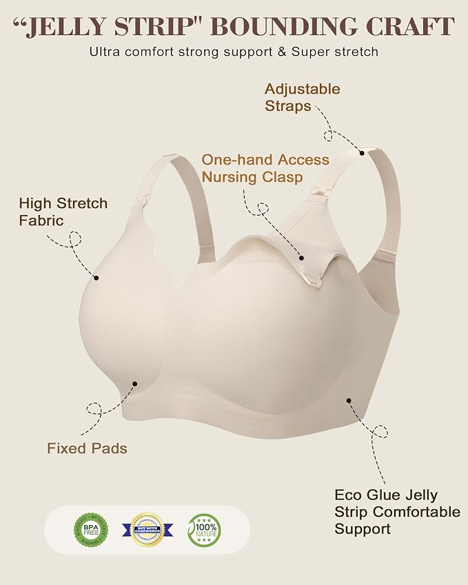 As Fairy Wireless Seamless Pumping Bra Hands Free Nursing Bra Wirefree Comfort - Image 5