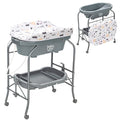 BABY JOY Baby Bathtub with Changing Table, Foldable Infant Diaper Changing by BABYJOY