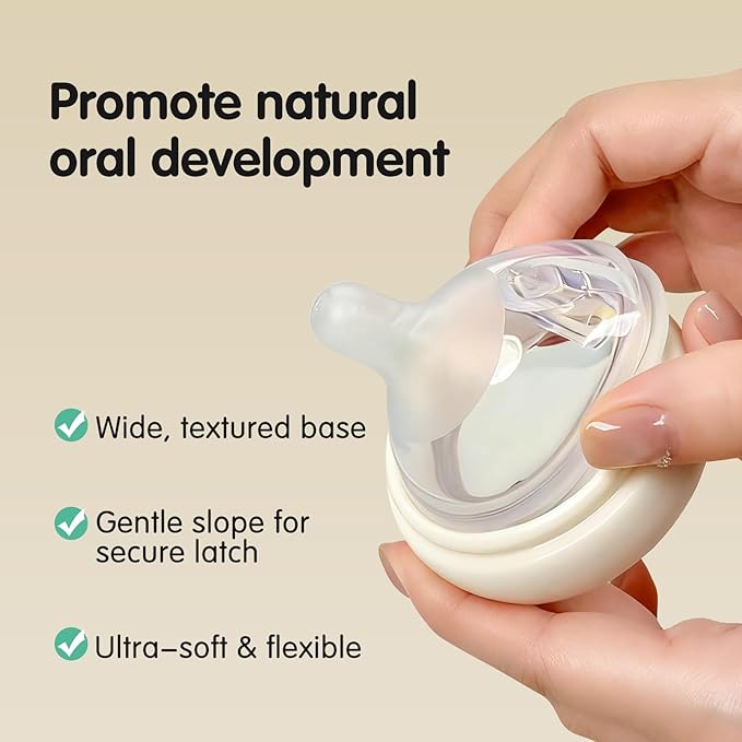 Silicone Bottle Nipples for Natural Baby Bottle, Medium Flow, 3+ Months - Image 3