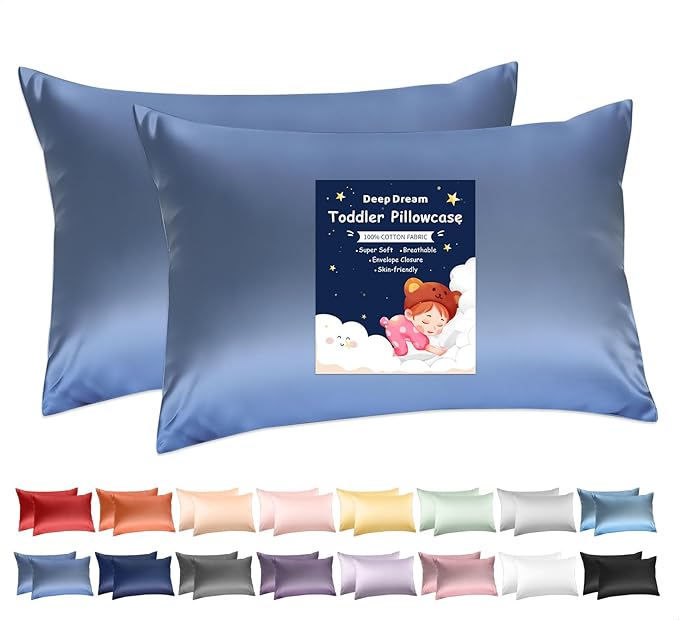 Deep Dream Toddler Pillowcases for 13x18 Pillow 2 Pack, 100% Cotton Travel by DeepDream