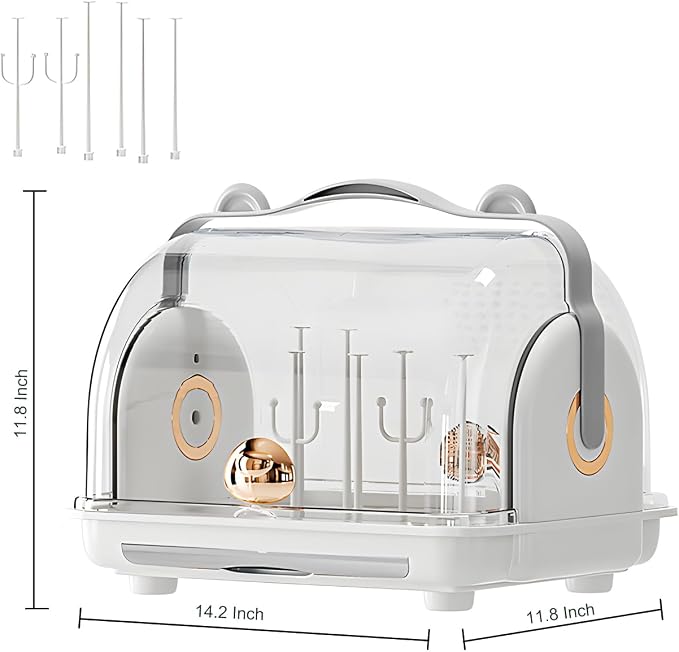 Baby Bottle Drying Rack Storage, Nursing Bottle Storage Box Organizer - Image 7