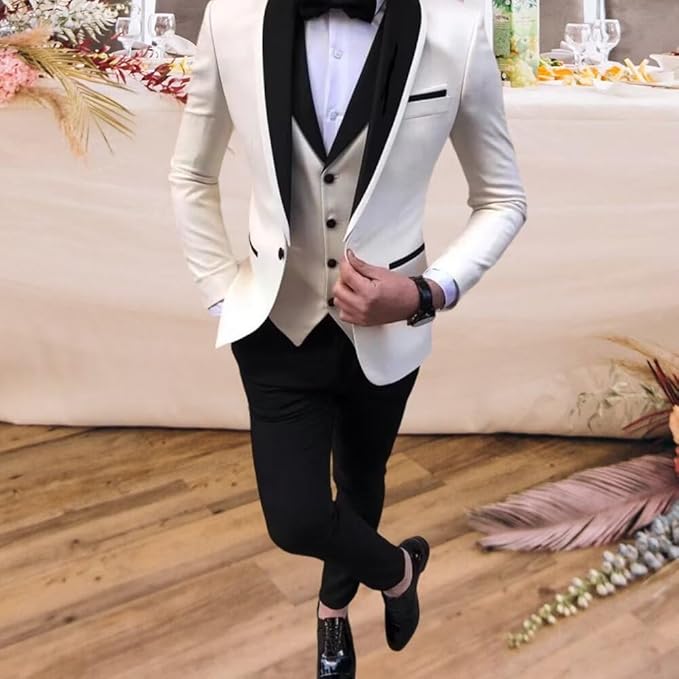 Boys Suit 3 Piece Ring Bearer Suit Kids Formal Jacket Vest Pants Suits Wedding - Image 2